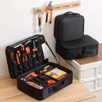 Tool Bag, Portable Multi-Functional Oxford Cloth Fishing Gear, Large Thickened Wear-Resistant Electrician Repair Small Tool Box Storage Box