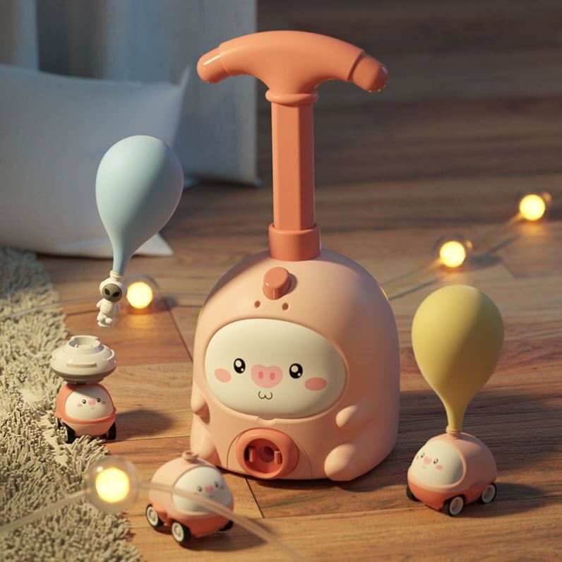 Children's Aerodynamic Pig Balloon Car That Can Fly, Sliding Balloon Car, Baby Educational Launch Flying Toy