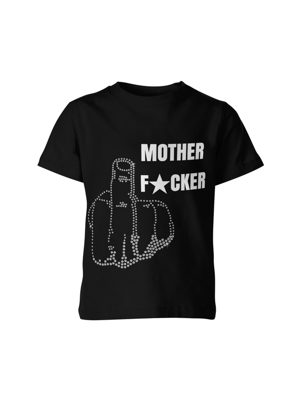 Bfet Butterfly Effect Rebel Slogan Mtfk Rhinestone Subculture Sorona Cool Feel Slim Fit Short Sleeve T-Shirt