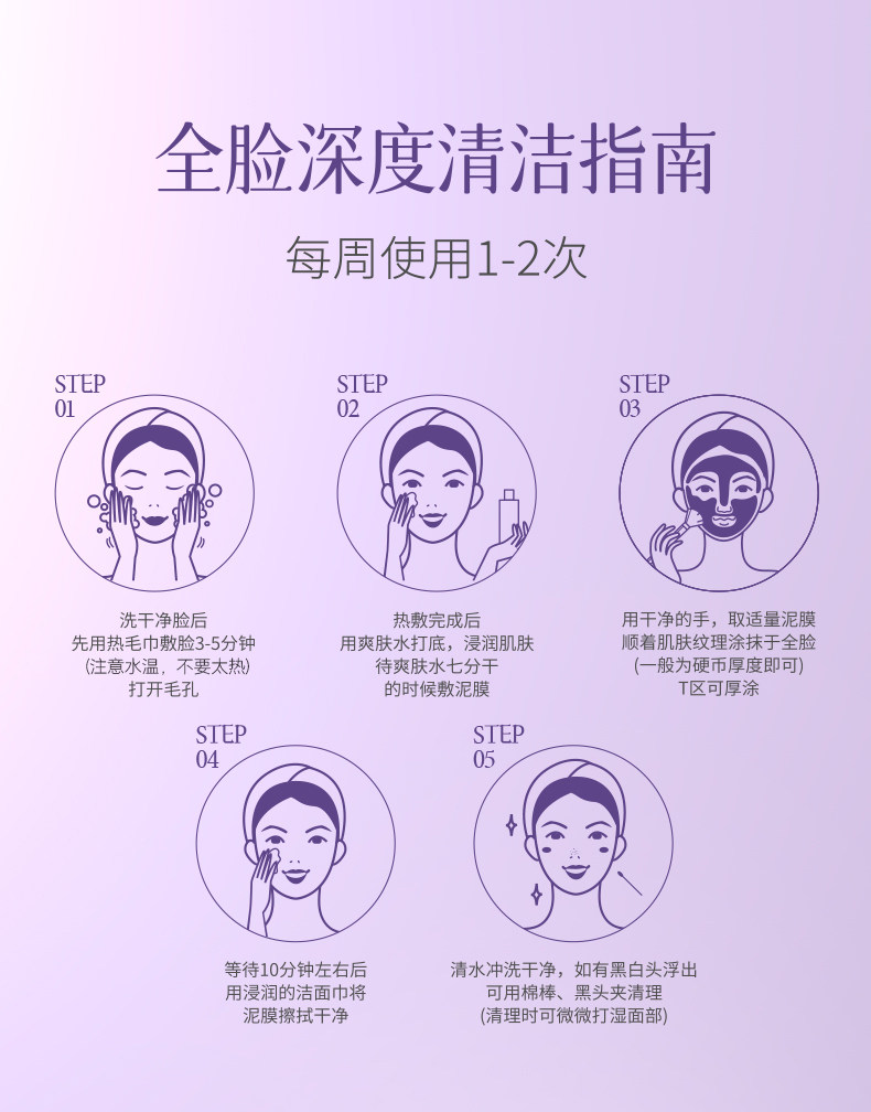 eLL 紫苏壬二酸清洁泥膜控油收缩毛孔去黑白头闭口粉刺涂抹式面膜100g