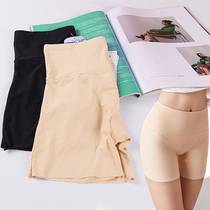 Ice silk safety pants for women high-waisted tummy-tightening butt-lifting non-rolling anti-exposure seamless leggings large size three-point safety pants