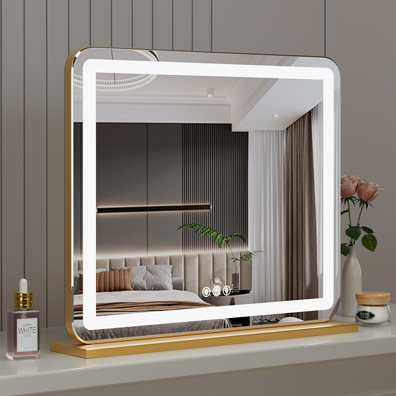 Makeup Mirror with Light, Tabletop Led Smart Touch Control, Bedroom Professional Fill Light Vanity Mirror, High-Definition Internet Celebrity Mirror