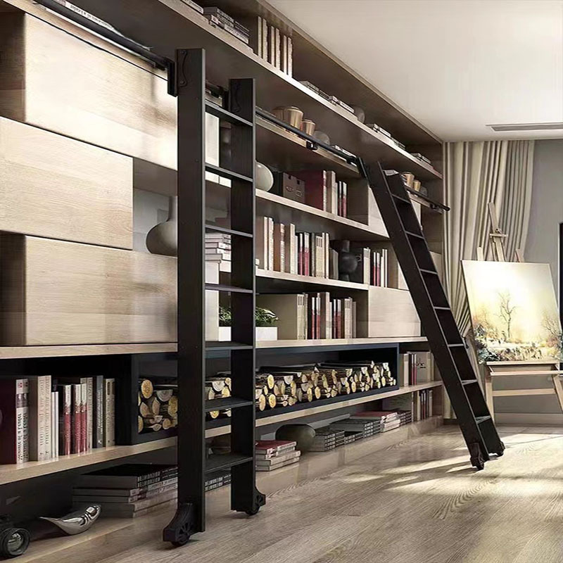 Aluminum Alloy Bookshelf Ladder Mobile Climbing Ladder Study Room Bookcase Household Straight Ladder Indoor Attic Wardrobe Cabinet Pulley Ladder Aluminum Alloy Bookshelf Ladder Mobile Climbing Ladder Study Room Bookcase Household Straight Ladder Indoor Attic Wardrobe Cabinet Pulley Ladder