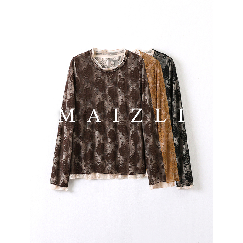 【Mt】Hazy See-Through Texture, Low-Key and Elegant/Three-Dimensional Texture, Delicate and Exquisite/Lace Blouse 【Mt】Hazy See-Through Texture, Low-Key and Elegant/Three-Dimensional Texture, Delicate and Exquisite/Lace Blouse