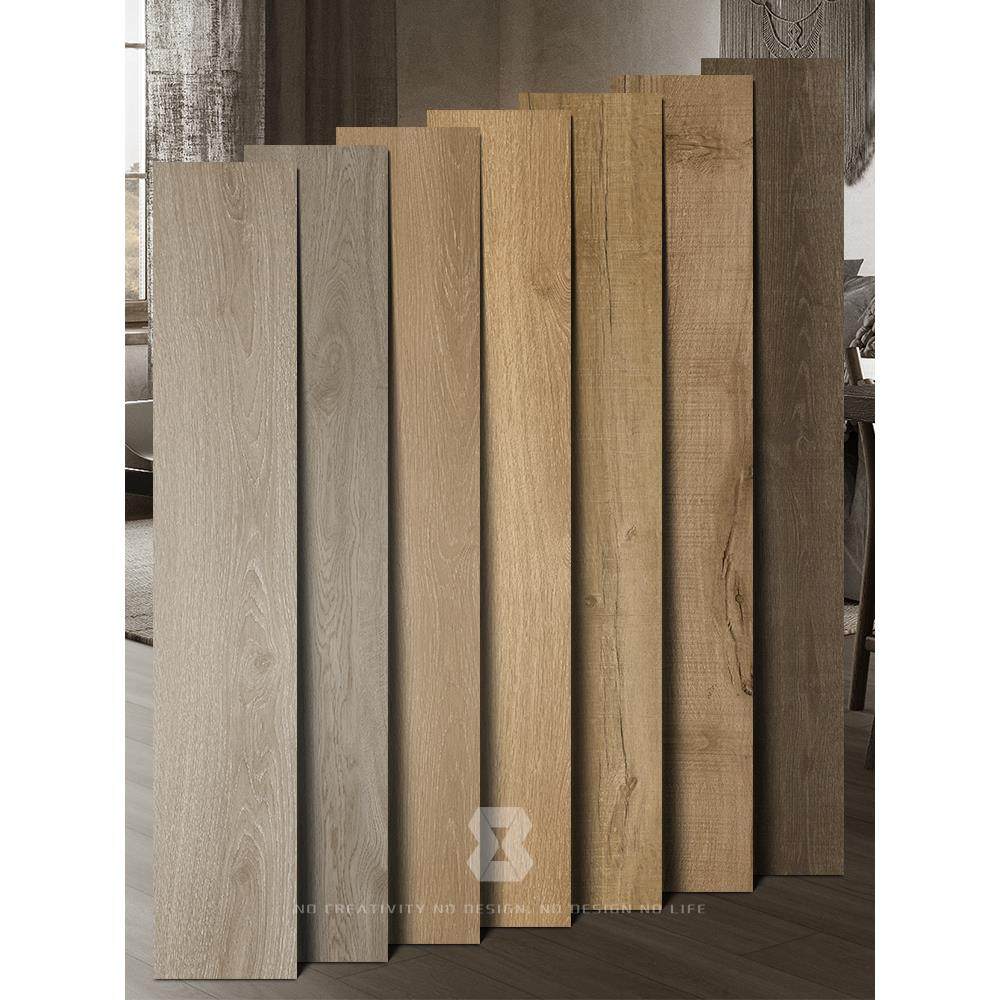Ecological natural all-ceramic wood grain tiles indoor guest restaurant bedroom non-slip wooden floor tiles interlocking engineering tiles