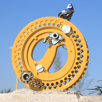 Metal kite wheel high-grade alloy kite wire wheel back pulley anti-reverse belt brake large bearing hand-held wheel spool