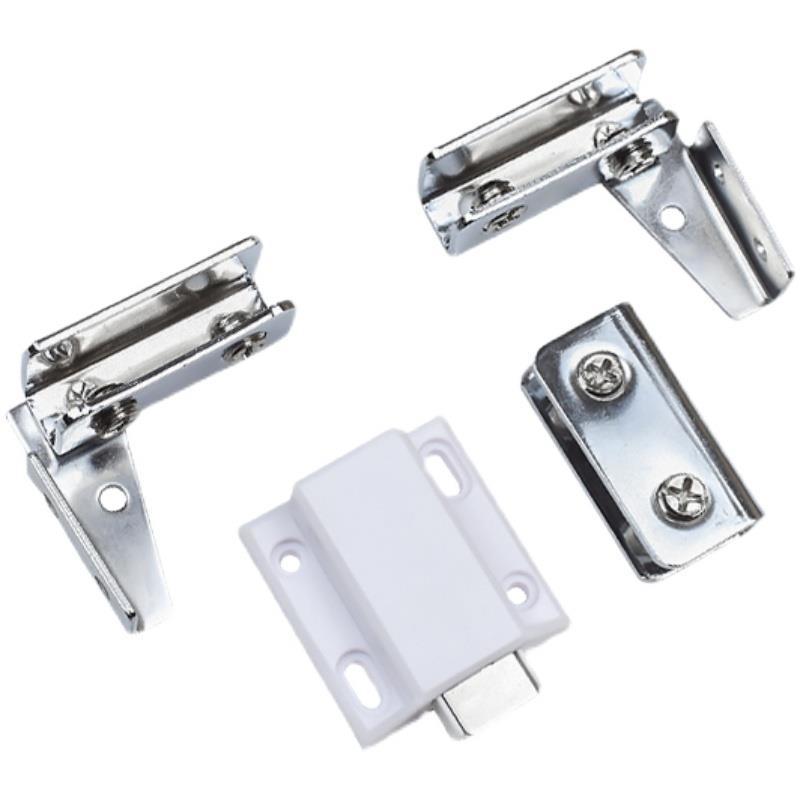CABINET DOOR GLASS HINGE HINGE GLASS CLIP DISPLAY CABINET WINE CABINET GLASS DOOR UPPER AND LOWER ACCESSORIES ROTATING SHAFT MAGNETIC TOUCH SLINGSHOTS-TAOBAO