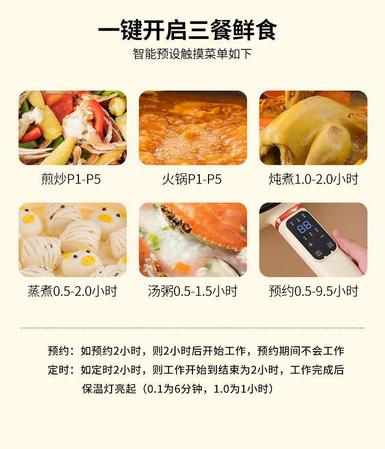 Плиты 德国电炒锅一体炒菜多功能电煮锅全能家用大功率煎炒蒸煮电热火锅 OTHER
