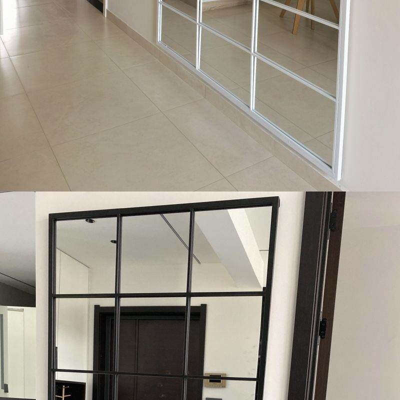 Декоративные зеркала 餐厅墙面装饰镜北欧现代简约方形壁挂室内客厅餐厅背景壁挂镜铁艺 Other