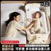 Baby Crib Can Be Moved and Spliced into a Large Bed, Foldable Newborn Baby Cradle Bed, Multifunctional Diaper Changing Table, 2025 New Model