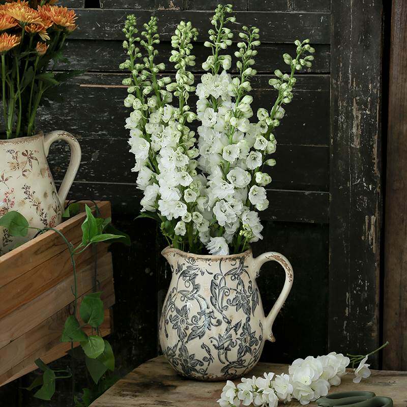 Retro Nostalgia Fields Garden Wind Ceramic Flowers Jug Bottle Creative Vase Swing room Flower Arrangement Water Perware Creativity American-Taobao