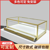 Jewelry transparent glass cabinet gift model ornaments museum small desktop display cabinet glass door
