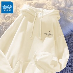 Jeanswest Hooded Sweatshirt for Women 2025 New Popular Style Spring and Autumn Loose Design Niche Top Early Autumn Jacket