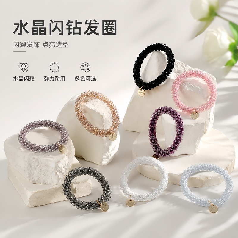 Exquisite Crystal Beaded Hair Tie, Feminine and Elegant Ladylike Bracelet, Dual-Purpose Hair Tie, 2026 New Style Hair Rope Headwear Exquisite Crystal Beaded Hair Tie, Feminine and Elegant Ladylike Bracelet, Dual-Purpose Hair Tie, 2026 New Style Hair Rope Headwear