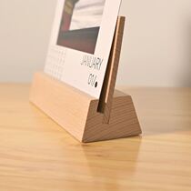 Desk calendar shelf base 2024 Year of the Dragon solid wood desk calendar base postcard holder meal card wooden calendar wooden base