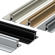 Aluminum alloy wood veneer waist line closing edge strip wall panel flat seam carbon crystal ecological integrated micro seam earth line