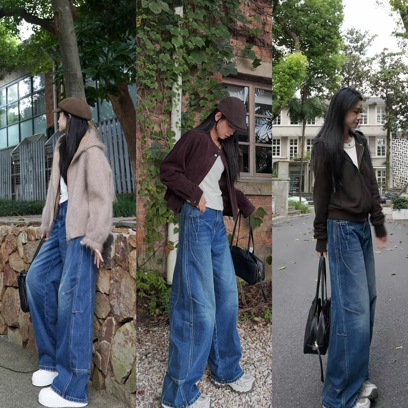 【Vanho Wake】 【Thunder Winter Edition】 Custom-Made Tie-Dye Washed/Velvet-Lined Thickened Jeans
