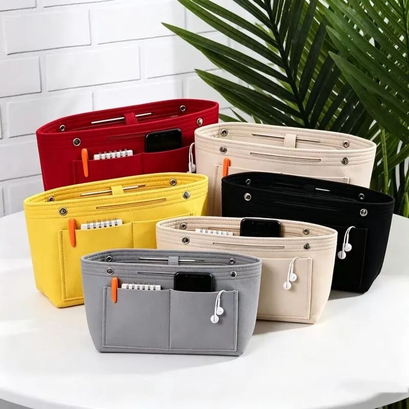 New Felt Liner Bag, Cosmetic Bag Insert, Inner Lining Bag, Storage Bag, Organizer Bag, Large Capacity