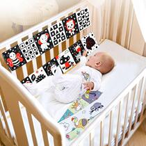Black and white color baby bedside cloth book for infants and young children visually stimulating baby can tear and chew cloth book 0-3 years old
