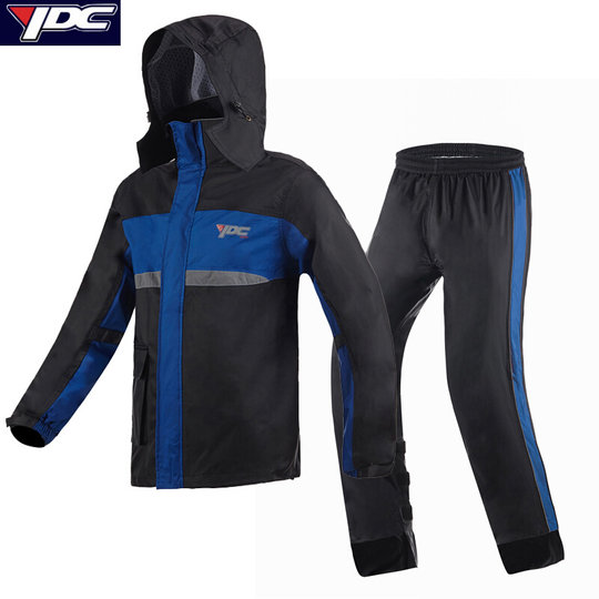 YDC thick motorcycle raincoat and rain pants set long distance motorcycle rider waterproof riding equipment to protect against wind and rain