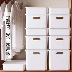 Wardrobe Storage Box, Small Size, for Snacks, Clothes, Miscellaneous Items, Household Kitchen Seasoning Plastic Storage Basket with Lid