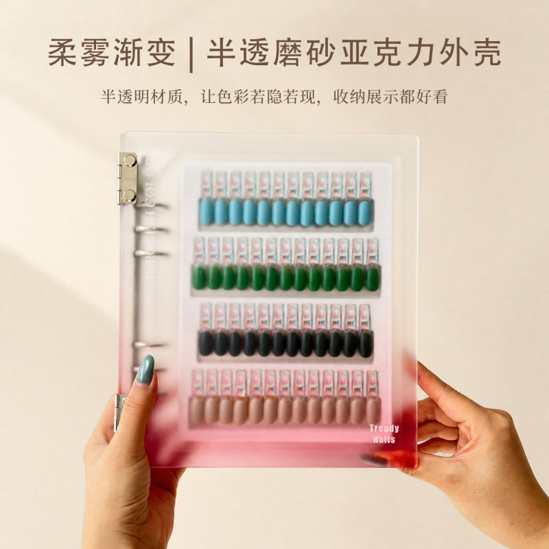 Magnetic Nail Polish Color Chart Display Book, Nail Gel Color Swatches, Style Sample Color Board Tool, Clear and Portable Book