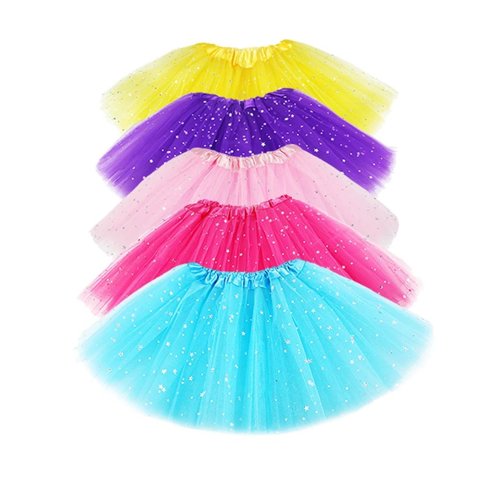 3Layers WomenKid Fluffy Pleated Thin Mini Tutu Skirt for Co-