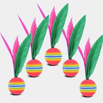 Pad badminton shuttlecock children and adults 5 pack big head badminton pad badminton three-hair rubber three-hair racket high elasticity