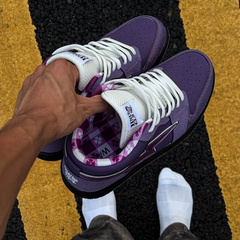 Visecoo Concepts Collaboration with Knu Skool Purple Shoes, Purple Lobster Chunky Bread Lightning Shoes Visecoo Concepts Collaboration with Knu Skool Purple Shoes, Purple Lobster Chunky Bread Lightning Shoes