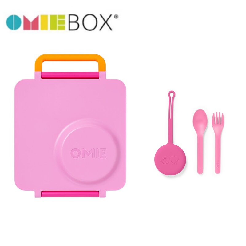 Omiebox V2 Kidsren's Tableware Baby Lunch Box with Compartments Portable Insulated Lunch Box Fork and Spoon Set Kidsren's Gift
