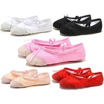 soft black red white pink flat teacher kids ballet shoes for