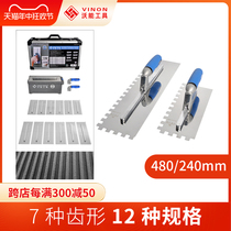 Europe the United States and Germany imported technology Weneng masons tooth-shaped ash-patch knife full set of tools stainless steel scraper pull groove teeth