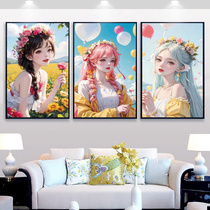 Fields Garden Flowers Girl Cross Stitch 2023 New Thread Embroidery Healing Bedroom Hyun Guan Simple New Handown Embroidery