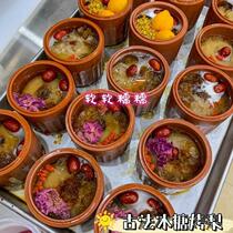 Night market stall icing sugar baked pear ceramic pot ancien