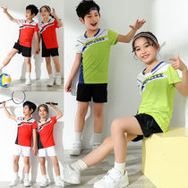 Badminton childrens training suit printed table tennis skirt childrens clothes badminton clothes short sleeve suit