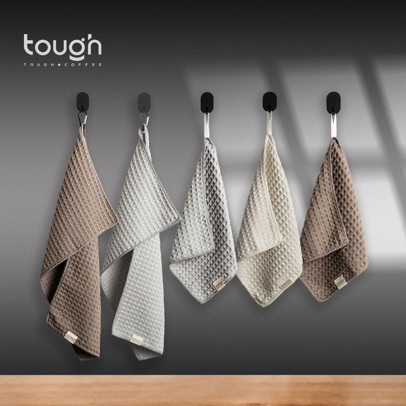 Stubborn Coffee Bar Towel, Barista-Specific Waffle-Patterned Hanging Towel, Small Towel for Home Use, Absorbent and Quick-Drying