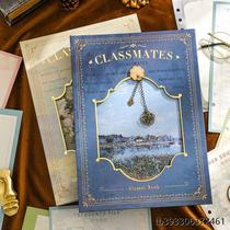 Good-looking classmates recorded hollow retro oil paintings ins style commemorative album of graduation messages for sixth grade junior high school and high school students