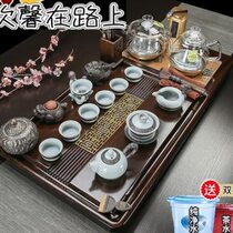 High-end tea drinking set all-in-one solid wood Kung Fu tea set home simple tea tray set all-in-one