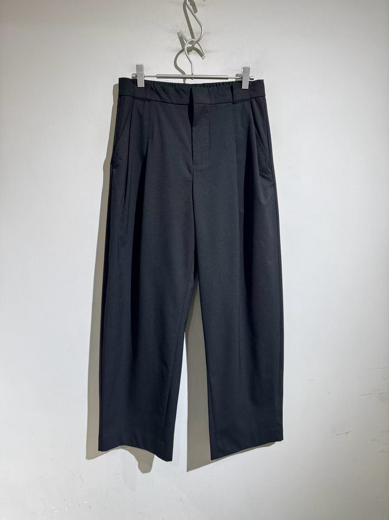 MTD Rely on Teal   Old money wind High street latest fashion Men's style Four corners White line Elastic waist Loose version Broad leg Casual pants Western-style trousers