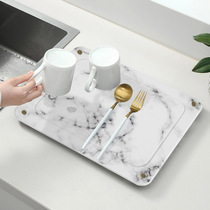 Marble countertop drain pad silicon surface algae mud absorbent pad kitchen absorbent pad water tableware coaster washbasin EQT basin