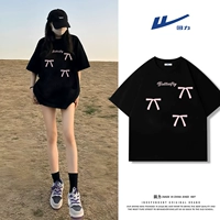 【Короткий рукав】 черный (сладкая розовая бабочка)