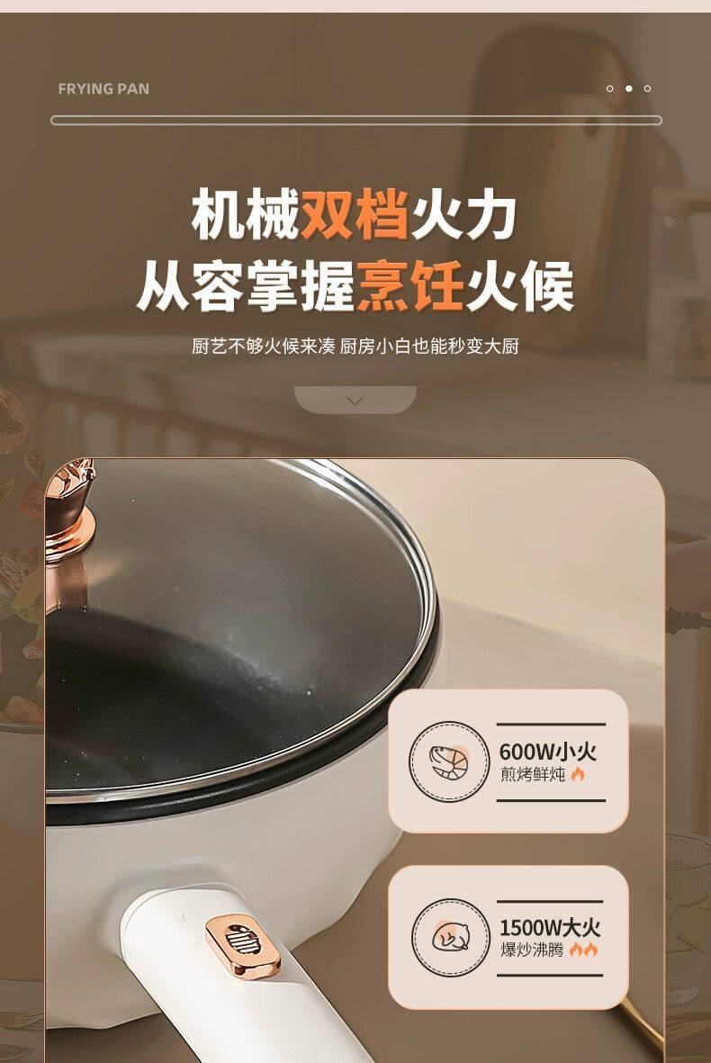 Плиты 快煮锅宿舍学生锅家用小电锅多功能电炒菜炒锅一体煮面锅电热火锅