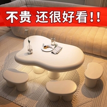 (Hot style) Yunduo coffee table ins style small apartment special-shaped table cream style home living room bedroom table light luxury