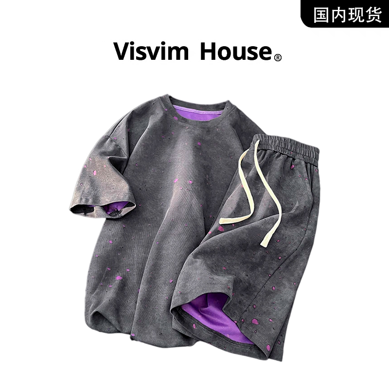[Brand Spot Withdrawal] Visvim Wings Summer New Ripped Casual Short-Sleeved Shorts Suit for Men