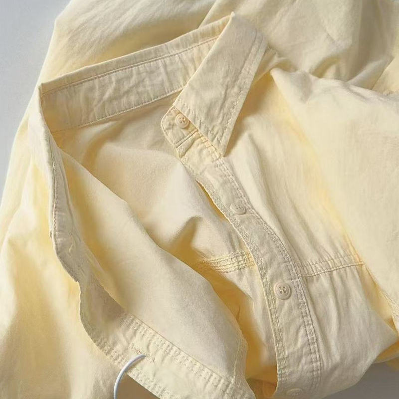 100% Pure Cotton Shirt for Women, Layered, Loose, Covers the Body, Slimming, Long-Sleeved Shirt, Outerwear, Regular Shoulder Top, Thin Sun Protection Shirt 100% Pure Cotton Shirt for Women, Layered, Loose, Covers the Body, Slimming, Long-Sleeved Shirt, Outerwear, Regular Shoulder Top, Thin Sun Protection Shirt
