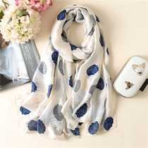 Spring and Autumn New Rose Pattern Scarf Womens Fashion Sil