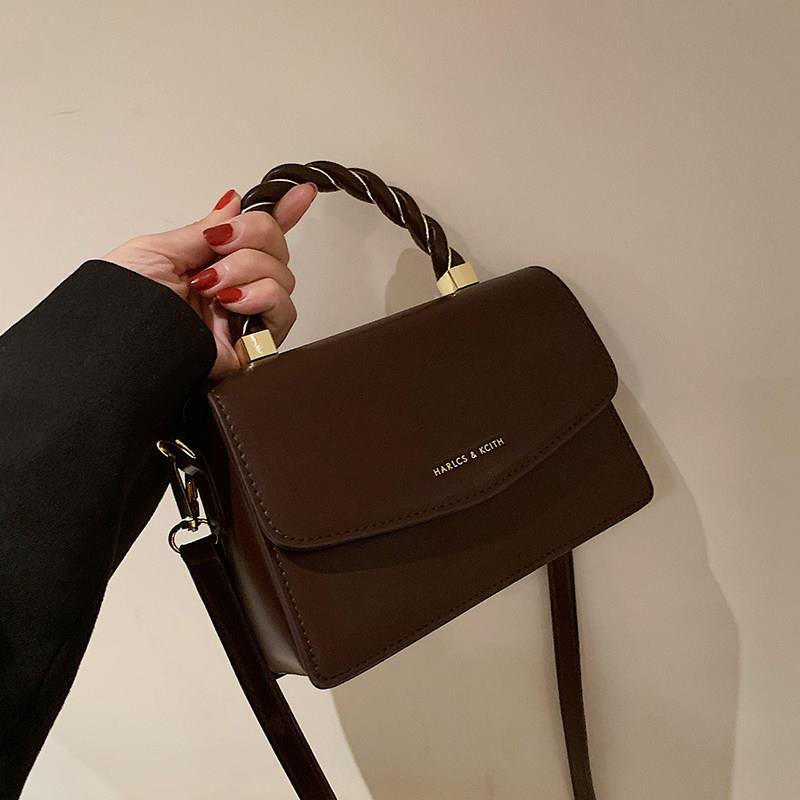 MK DA Officer Net Senior Feel Handbag Bag Woman 2023 New Fashion Ins small square bag genuine leather single shoulder diagonal satchel-Taobao