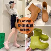 Womens autumn candy rain boots rain boots same style non-slip fashion water shoes waterproof net red short tube 2024 boots thick sole new style