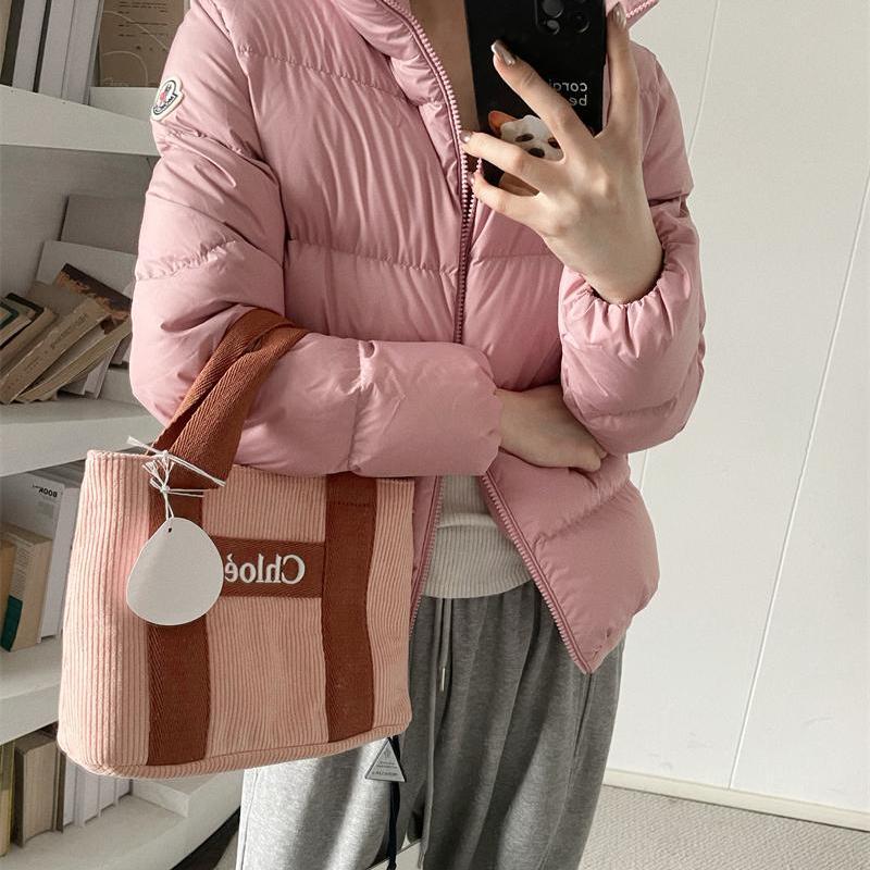 *In Stock* Chloe Letter Embroidery Corduroy Denim Tote Shoulder Bag