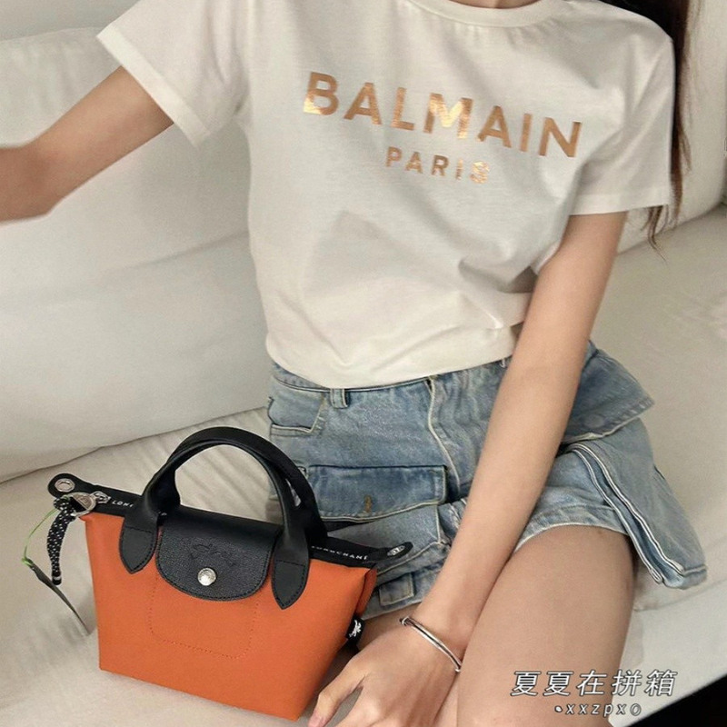 *In Stock* Balmain Gold Label Letter Print Round Neck Pullover Short-Sleeved T-Shirt Top